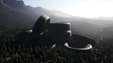 Abandoned-car-tires-in-mountains