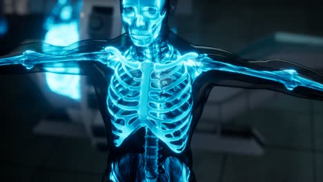 Scan-Untersuchung-Der-Knochen-Des-Menschlichen-Skeletts-Im-Labor
