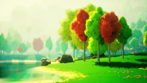colorful-cartoon-forest-at-sunset