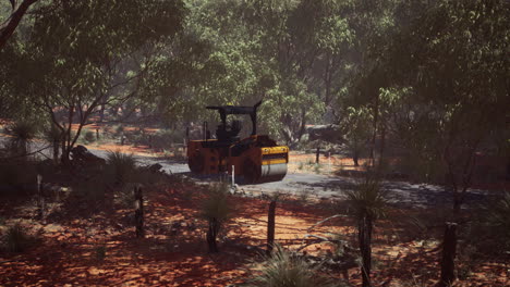 road-roller-tractor-in-the-forest