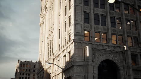 Edificios-De-Piedra-Art-Deco-En-La-Ciudad-De-Chicago