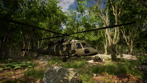 Military-helicopter-in-deep-jungle