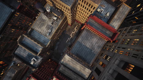 Luftaufnahme-Von-Midtown-Manhattan-Bei-Sonnenuntergang