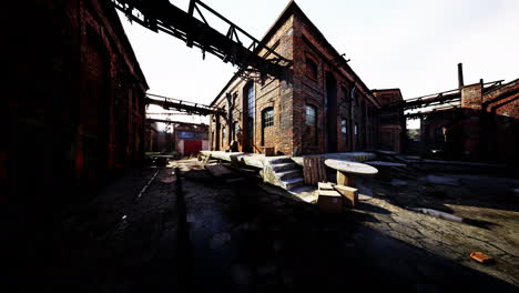 Old-factory-exterior-with-buildings-and-chimney