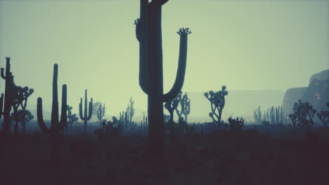 Nacht-Im-Saguaro-Nationalpark-In-Der-Wüste-Von-Arizona