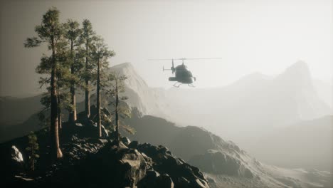 extreme-slow-motion-flying-helicopter-near-mountain-forest