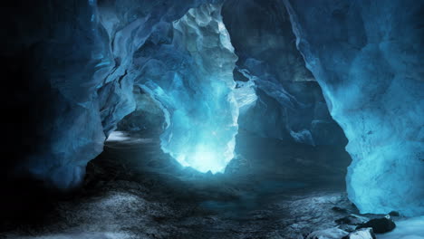 Entrada-De-Una-Cueva-De-Hielo-Dentro-Del-Glaciar-En-El-Sur-De-Islandia