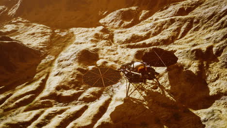 Insight-Mars-exploring-the-surface-of-red-planet.-Elements-furnished-by-NASA.