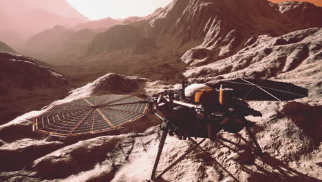 Insight-Mars-Erkundet-Die-Oberfläche-Des-Roten-Planeten.-Von-Der-NASA-Bereitgestellte-Elemente.