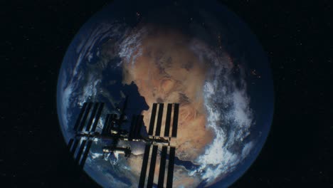 International-Space-Station-in-outer-space-over-the-planet-Earth-orbit