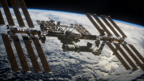Internationale-Raumstation.-Elemente-Dieses-Von-Der-NASA-Bereitgestellten-Bildes