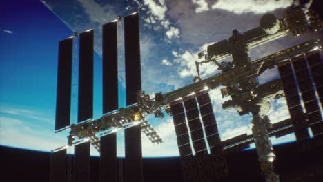 Internationale-Raumstation.-Elemente-Dieses-Von-Der-NASA-Bereitgestellten-Bildes