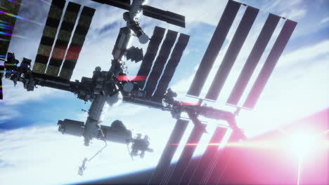 view-of-the-Earth-and-International-space-station-is-orbiting-the-Earth