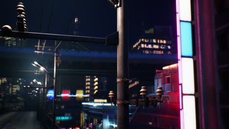 Nachtszene-Der-Japanischen-Stadt-Mit-Neonlichtern