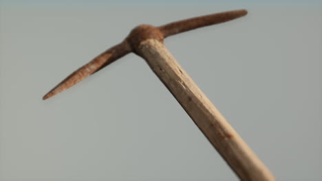 Close-up-of-an-old-rusted-pickaxe-head