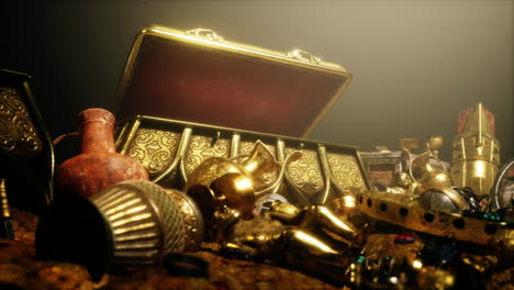 Golden-Coins-and-vintage-treasure-chest