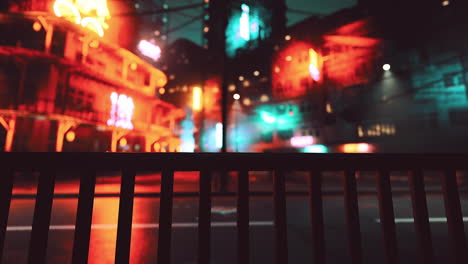 Blurred-Bokeh-light-sign-board-along-street-in-city-nightlife-downtown-in-Seoul