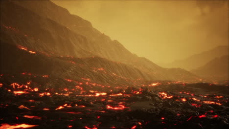 Schöne-Aussicht-Bei-Nacht-Auf-Den-Aktiven-Vulkan-Mit-Roter-Lava