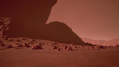 Red-planet-with-arid-landscape
