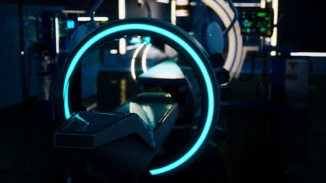 Futuristische-Science-Fiction-MRT-Scanner-medizinische-Geräte-Im-Krankenhaus