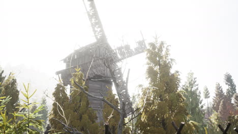 old-traditional-wooden-windmill-in-the-forest