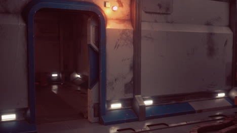 Raumschiffkorridor-Eines-Futuristischen-Tunnels-Mit-Licht