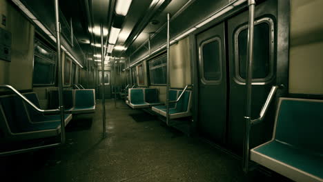 Tren-Subterráneo-De-Metal-Vacío-En-Chicago-Urbano