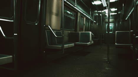 Empty-benches-of-metro-wagon