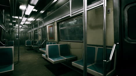 Leerer-U-Bahn-Waggon,-Der-Das-öffentliche-Verkehrssystem-Von-New-York-City-Nutzt