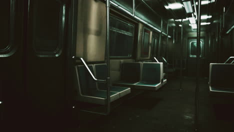 Vagón-De-Metro-Vacío-Utilizando-El-Sistema-De-Transporte-Público-De-La-Ciudad-De-Nueva-York