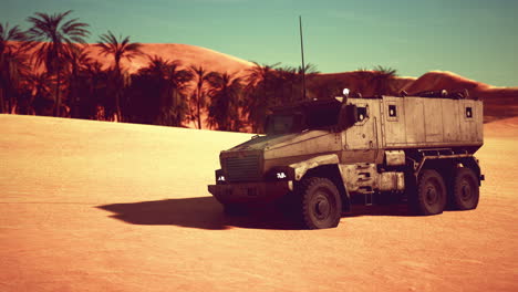 Armoured-military-truck-in-desert