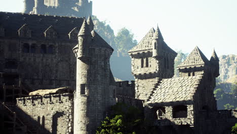 Luftaufnahme-Der-Ruinen-Einer-Mittelalterlichen-Burg