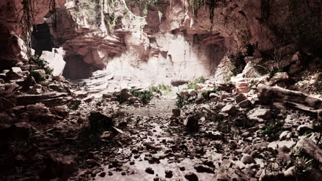 Weg-In-Einem-Hawaiianischen-Regenwald,-Der-Zu-Einer-Großen-Höhle-Führt
