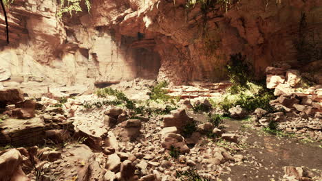 Sendero-En-Una-Selva-Tropical-Hawaiana-Que-Conduce-A-Una-Gran-Cueva