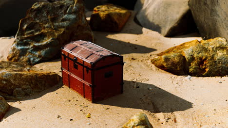 treasure-chest-in-sand-dunes-on-a-beach