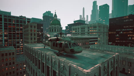 Helicóptero-Militar-En-La-Ciudad-De-Nueva-York