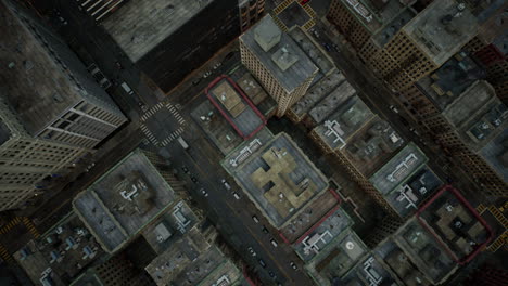 Aerial-view-of-New-York-downtown-building-roofs