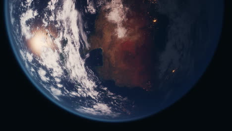 Der-Planet-Erde-Wird-Nachts-Vom-Weltraum-Aus-Betrachtet-Und-Zeigt-Die-Lichter-Der-Länder