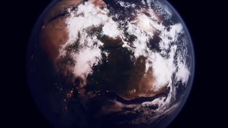 Wunderschöner-Weltraumblick-Auf-Die-Erde-Mit-Wolkenbildung