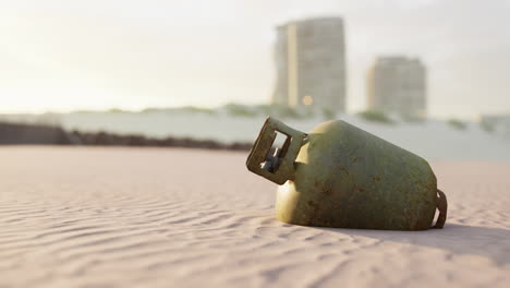 old-rusted-metal-gas-tank-on-the-beach