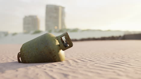 old-rusted-metal-gas-tank-on-the-beach
