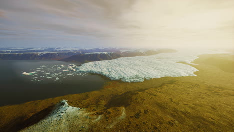 Glaciar-Antártico-Que-Se-Derrite-En-Un-Entorno-De-Calentamiento-Global