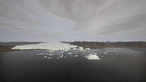 Eisberge-Schwimmen-Auf-Der-Gletscherlagune