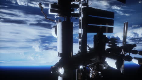 ISS-taken-with-the-earth-in-the-background-in-the-space