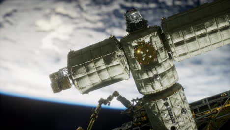 International-Space-Station-over-the-planet-earth-Elements-furnished-by-NASA