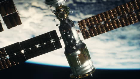 Internationale-Raumstation-über-Den-Erdelementen,-Eingerichtet-Von-Der-NASA