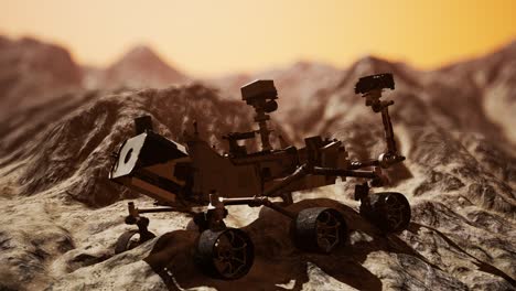 Curiosidad-Mars-Rover-Explorando-La-Superficie-Del-Planeta-Rojo