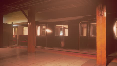 Estación-De-Metro-Oscura-Y-Vacía