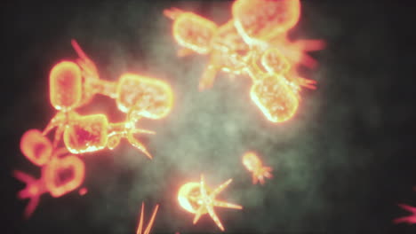 Ilustración-De-Células-De-Virus-O-Molécula-De-Bacterias-Bajo-El-Microscopio