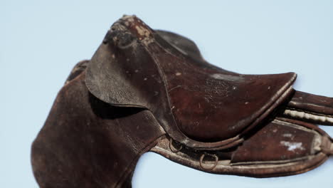 old-used-vintage-leather-dressage-horse-saddle